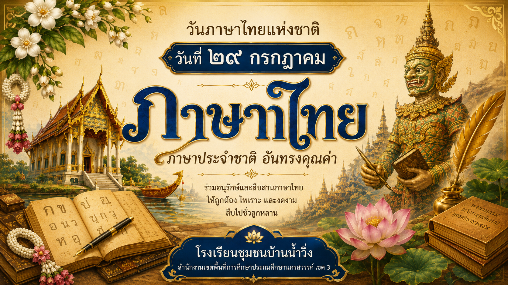 ขอเชิญร่วมกิจกรรมวันภาษาไทยแห่งชาติ